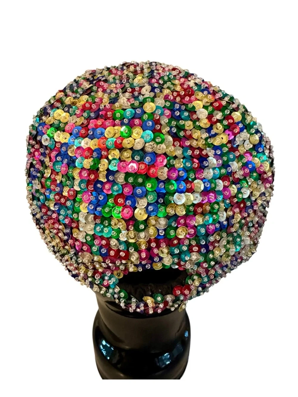 Vtg 90s Sequin Ball Cap OS Colorful Boho City - Picture 4 of 5